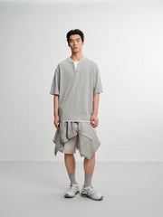 Men's Contrast Fake Layered Short-Sleeve T-Shirt