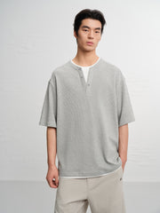 Men's Contrast Fake Layered Short-Sleeve T-Shirt