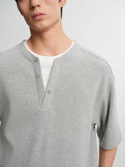 Men's Contrast Fake Layered Short-Sleeve T-Shirt