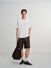 Men's Casual Textured Jacquard Short-Sleeve T-Shirt