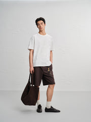 Men's Casual Textured Jacquard Short-Sleeve T-Shirt