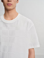 Men's Casual Textured Jacquard Short-Sleeve T-Shirt