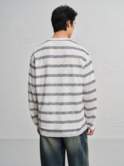 Men's Casual  Striped Henley Long-Sleeve T-Shirt