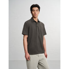 Men's Casual Textured Jacquard Polo Shirt