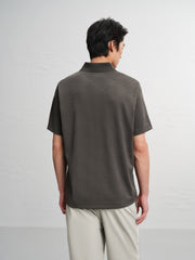 Men's Casual Textured Jacquard Polo Shirt