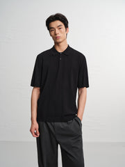 Men's Old Money Style 3D Cable-Knit Polo Shirt