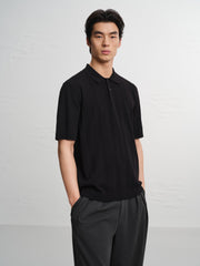 Men's Old Money Style 3D Cable-Knit Polo Shirt