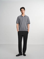 Men's Casual Stretch Black Cropped Pants