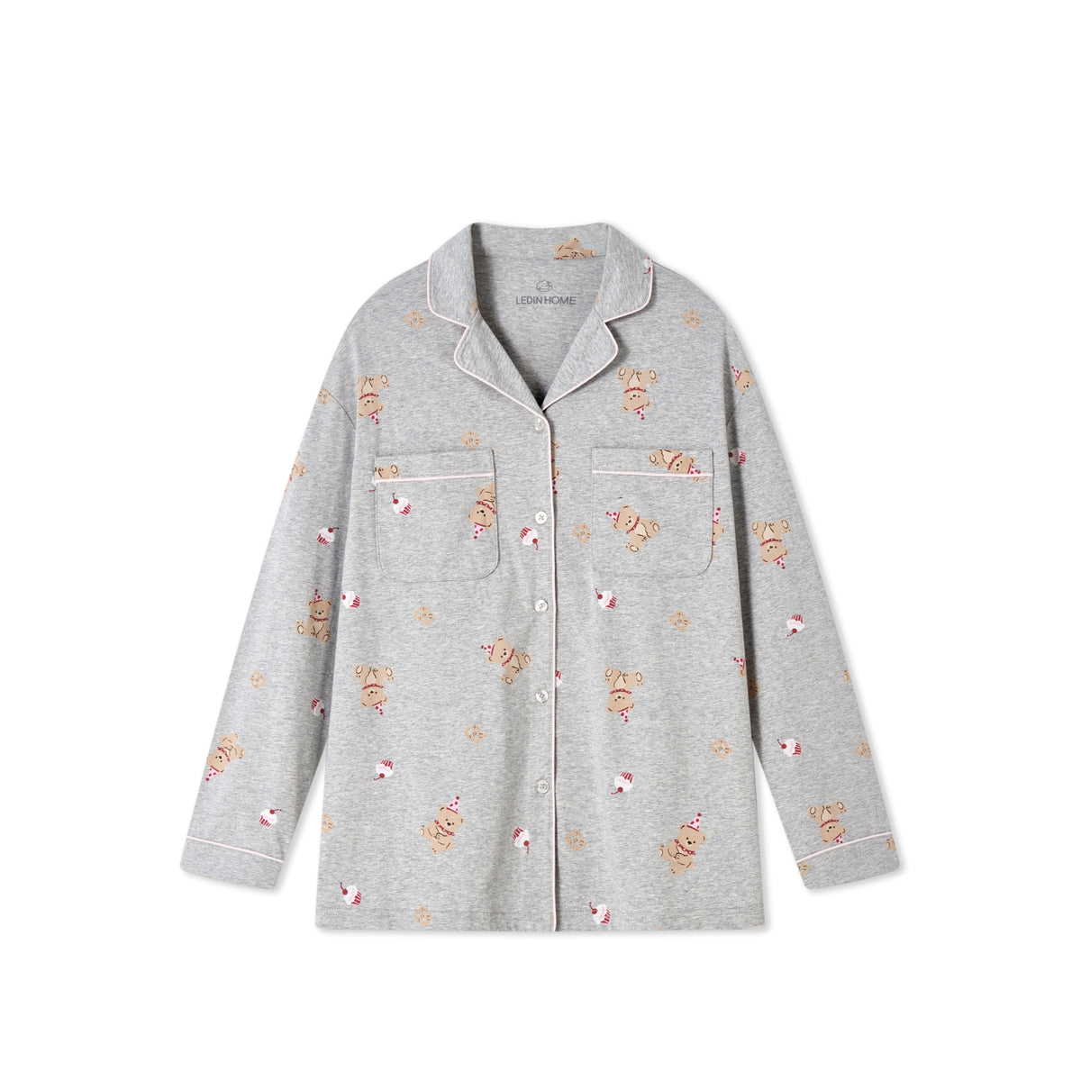 Women's Casual Bear-Print Loungewear Set