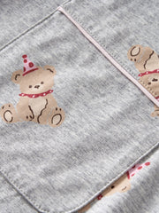Women's Casual Bear-Print Loungewear Set