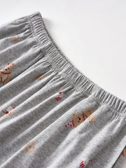 Women's Casual Bear-Print Loungewear Set