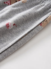Women's Casual Bear-Print Loungewear Set