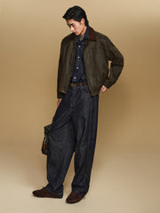 Men's Barn-Style Washed Distressed Jacket
