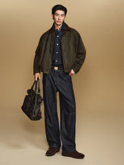 Men's Barn-Style Washed Distressed Jacket