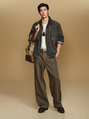 Men's Barn-Style Faux-Suede Safari Jacket
