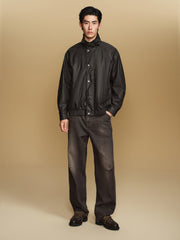 Men's Casual Waxed-Fabric Jacket