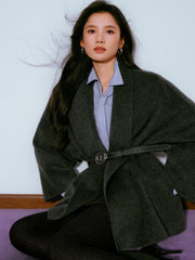 Women's Commuter  Wool-Blend Double-Face Robe Coat Set