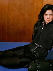 Women's Casual Waist-Cinching Paneled Lightweight Down Jacket