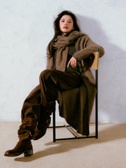 Women's Casual 100% Yak Down Longline Knit Cardigan