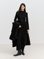 Women's Elegant Black Knit Mermaid Base Skirt