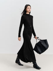 Women's Elegant Black Knit Mermaid Base Skirt