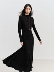 Women's Elegant Black Knit Mermaid Base Skirt