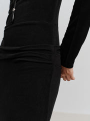 Women's Elegant Black Knit Mermaid Base Skirt