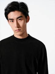 Men's Casual Cashmere-Blend Mock-Neck Base Layer Knit Top