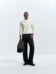 Men's Casual Cashmere-Blend Mock-Neck Base Layer Knit Top