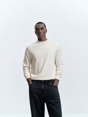 Men's Casual Cashmere-Blend Mock-Neck Base Layer Knit Top