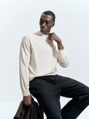 Men's Casual Cashmere-Blend Mock-Neck Base Layer Knit Top