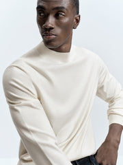 Men's Casual Cashmere-Blend Mock-Neck Base Layer Knit Top