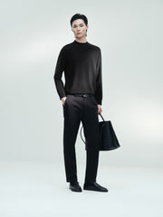 Men's Casual Cashmere-Blend Mock-Neck Base Layer Knit Top