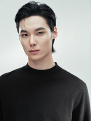 Men's Casual Cashmere-Blend Mock-Neck Base Layer Knit Top