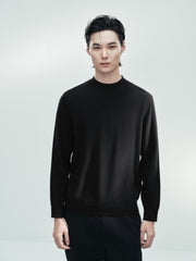 Men's Casual Cashmere-Blend Mock-Neck Base Layer Knit Top