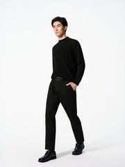 Men's Casual Cashmere-Blend Mock-Neck Base Layer Knit Top