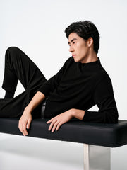 Men's Casual Cashmere-Blend Mock-Neck Base Layer Knit Top
