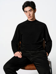 Men's Casual Cashmere-Blend Mock-Neck Base Layer Knit Top