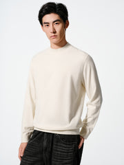 Men's Casual Cashmere-Blend Mock-Neck Base Layer Knit Top
