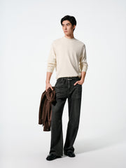 Men's Casual Cashmere-Blend Mock-Neck Base Layer Knit Top