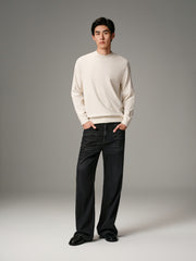 Men's Casual Cashmere-Blend Mock-Neck Base Layer Knit Top