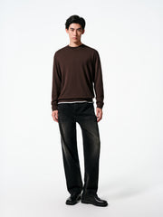 Men's Casual Solid Vintage-Wash Jeans