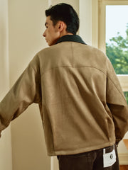 Men's Barn-Style Faux-Suede Quilted-Lined Jacket