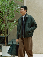 Men's Casual PU Leather Jacket-Style Fashion Down Jacket