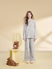 Women's Casual Bear-Print Loungewear Set