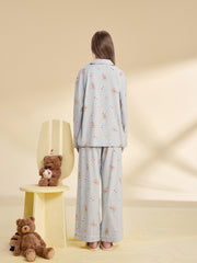 Women's Casual Bear-Print Loungewear Set