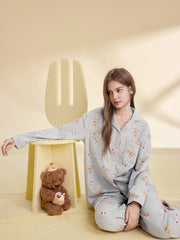 Women's Casual Bear-Print Loungewear Set