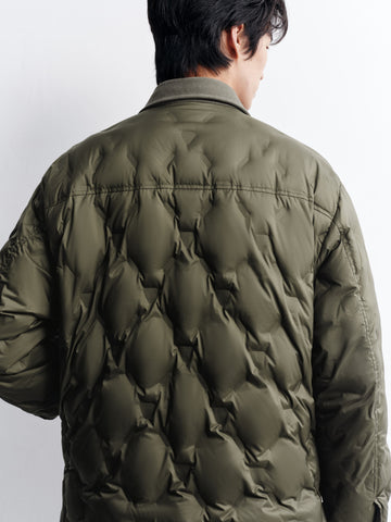 Men's Casual Shirt-Style Faux-Layer Goose Down Jacket