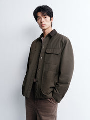 Men's Casual Barn-Style Corduroy-Collar Down Jacket