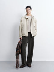 Men's Casual Beige Jacket-Style Down Jacket